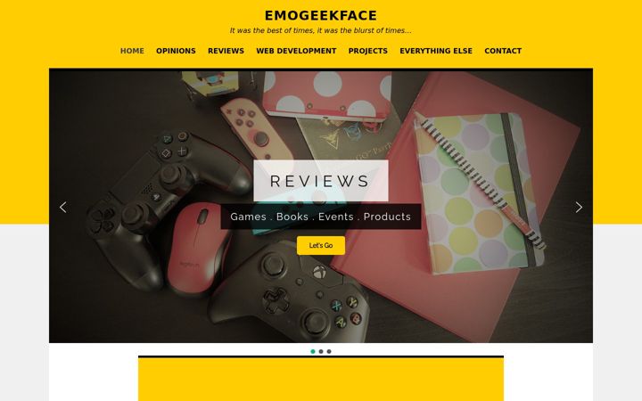 Screenshot of emogeekface.co.uk