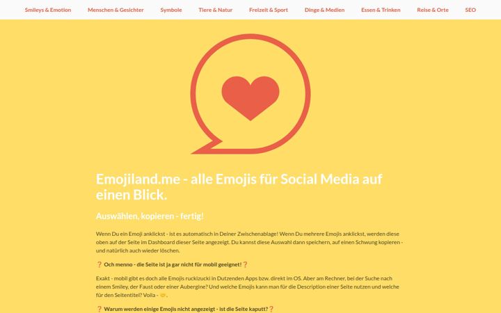 Screenshot of emojiland.me