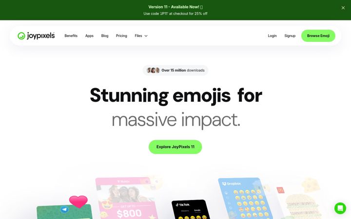 Screenshot of emojione.com