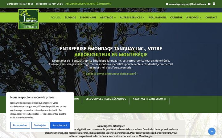 Captură de ecran a emondagetanguay.ca
