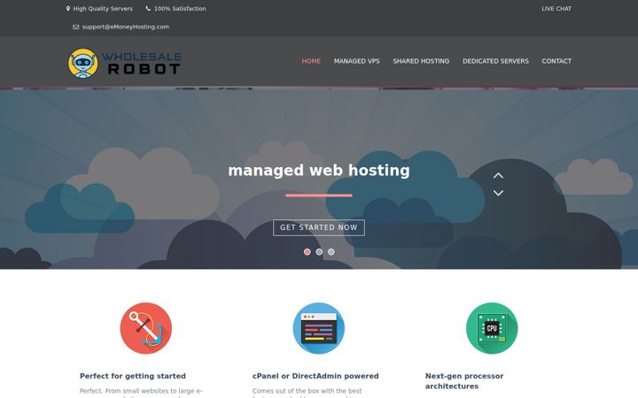 Screenshot of emoneyhosting.com