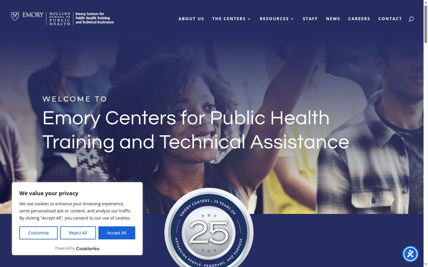 Screenshot of the consent banner shown before any interaction