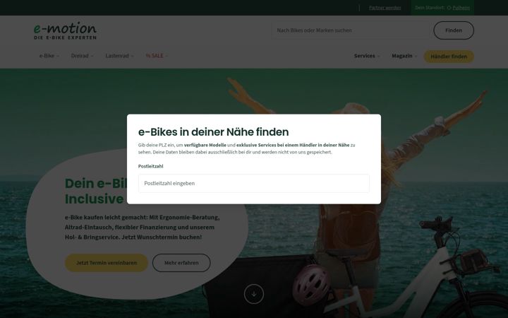 Screenshot of emotion-ebikes.de