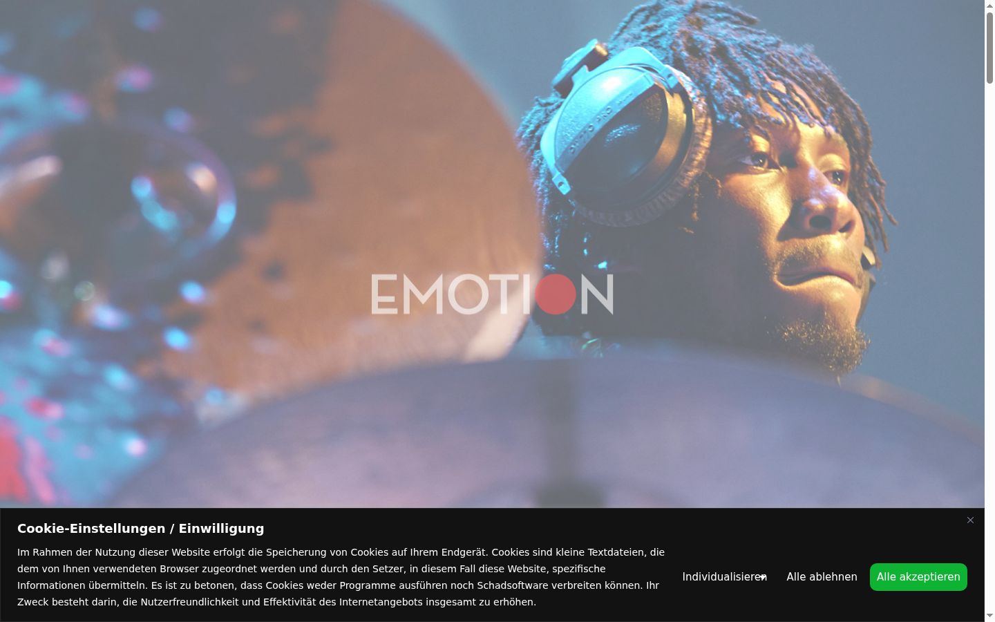 Captura de ecrã do banner de consentimento apresentado antes de qualquer interação