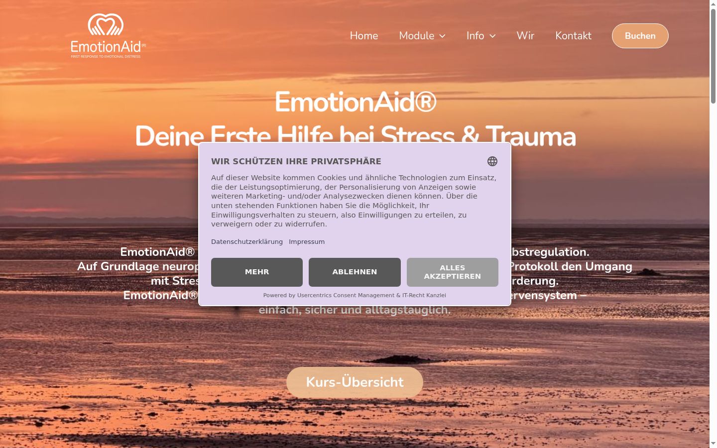 Screenshot van de toestemmingsbanner zoals getoond vóór enige interactie