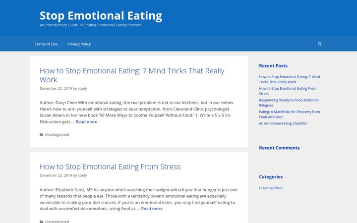 Screenshot of emotional-eating.net