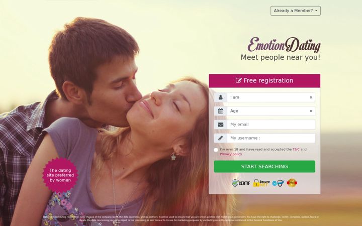 Screenshot of emotiondating.com