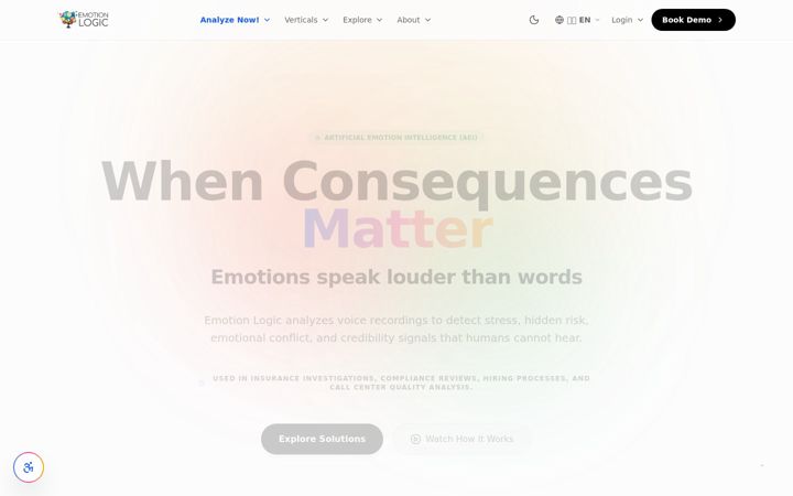 Screenshot of emotionlogic.ai
