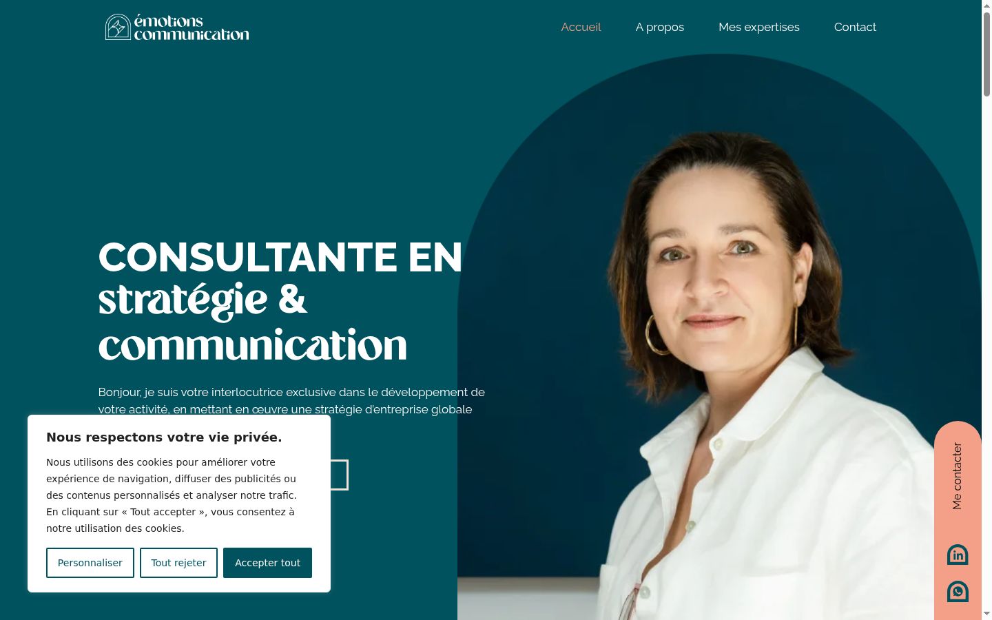 Screenshot of the consent banner shown before any interaction