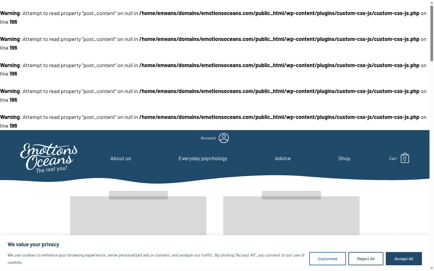 Screenshot of the consent banner shown before any interaction