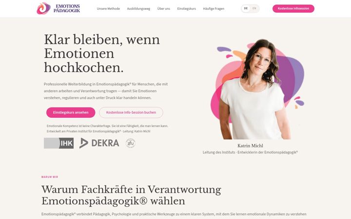 Screenshot ta' emotionspaedagogik.de