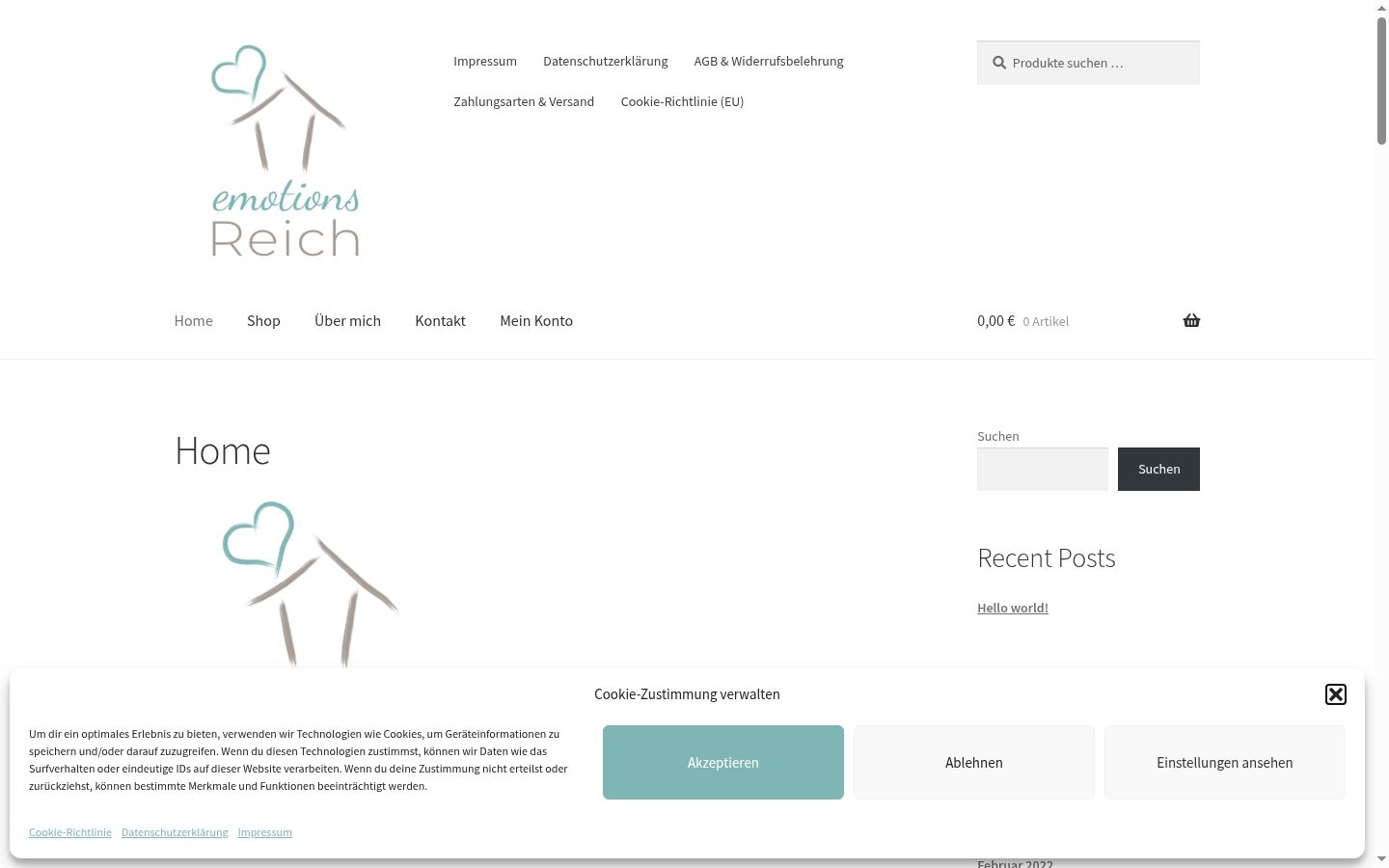 Screenshot del banner di consenso mostrato prima di qualsiasi interazione