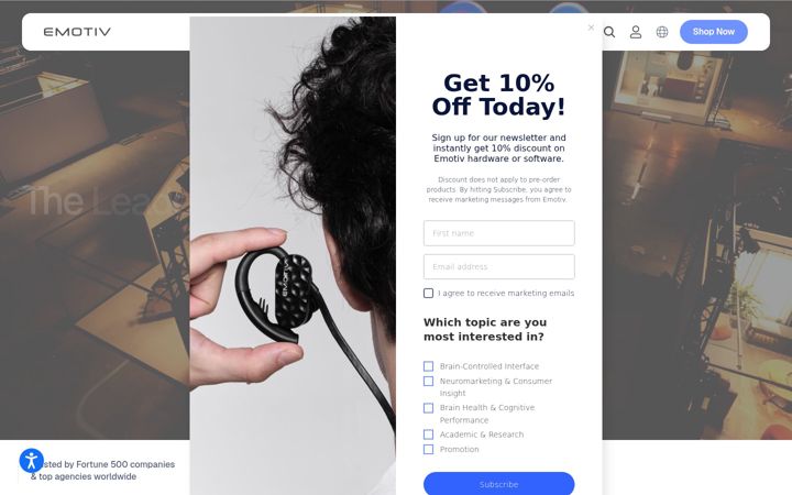 Screenshot of emotiv.com