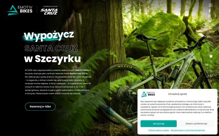 Snímek obrazovky emotivbikes.pl
