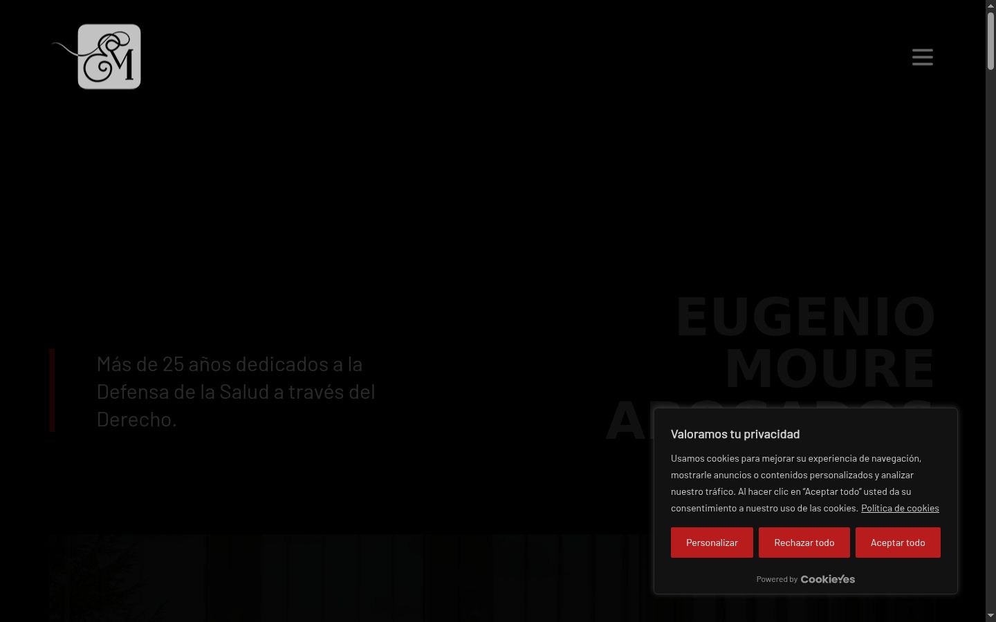Screenshot of the consent banner shown before any interaction