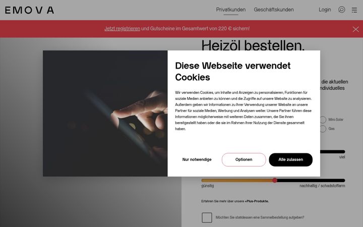 Screenshot ta' emova.de
