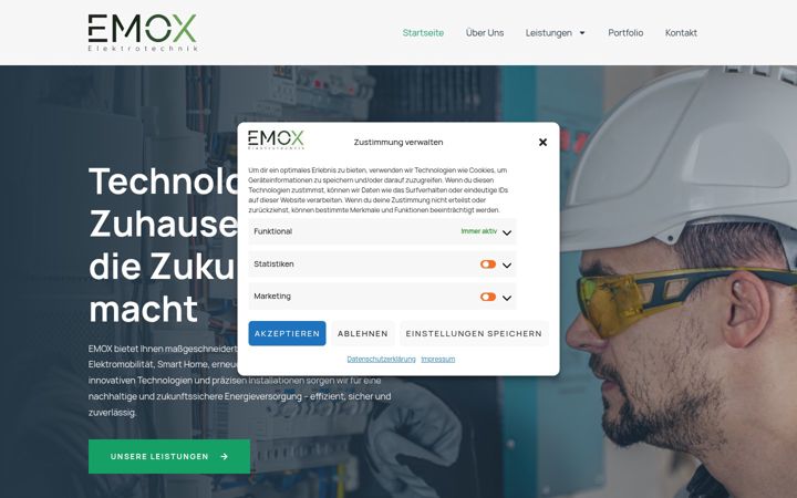 Kuvakaappaus sivustosta emox-elektro.de