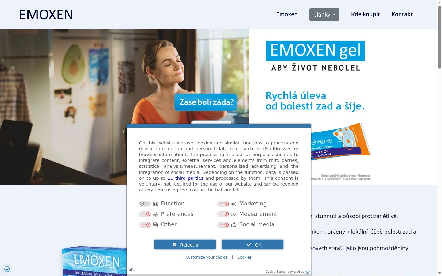 Screenshot tal-banner tal-kunsens muri qabel kwalunkwe interazzjoni