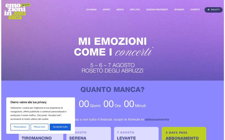 Screenshot von emozioniinmusica.eu