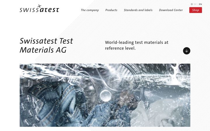 Screenshot of empa-testmaterials.ch
