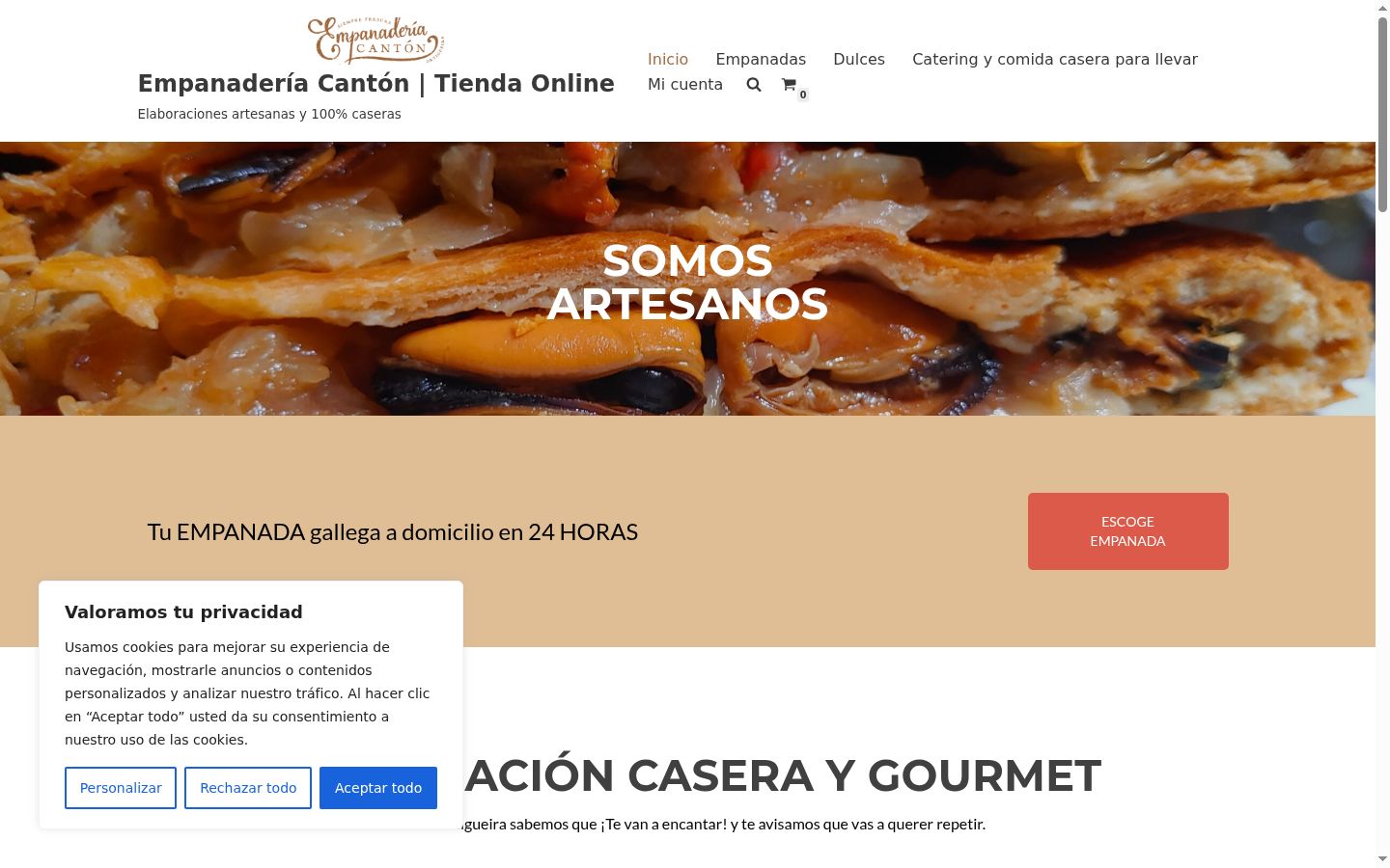 Screenshot del banner di consenso mostrato prima di qualsiasi interazione