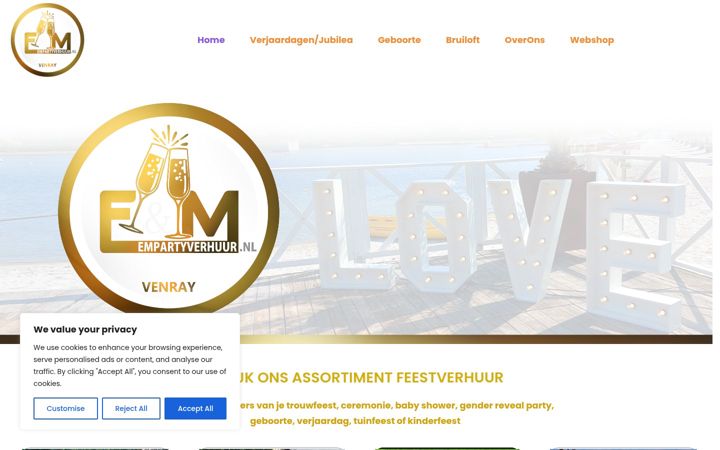 Screenshot of empartyverhuur.nl