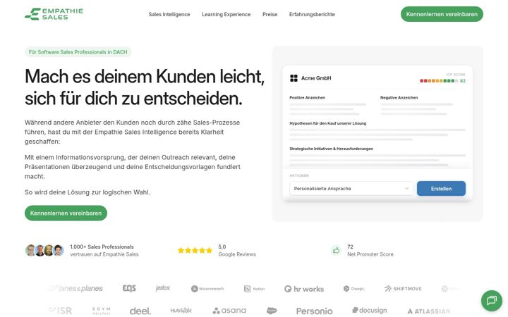 Screenshot of empathiesales.de