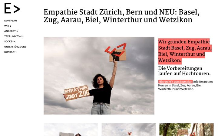 Screenshot of empathiestadt.ch