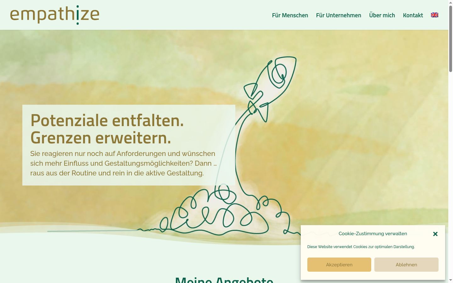 Screenshot des Einwilligungsbanners vor jeglicher Interaktion