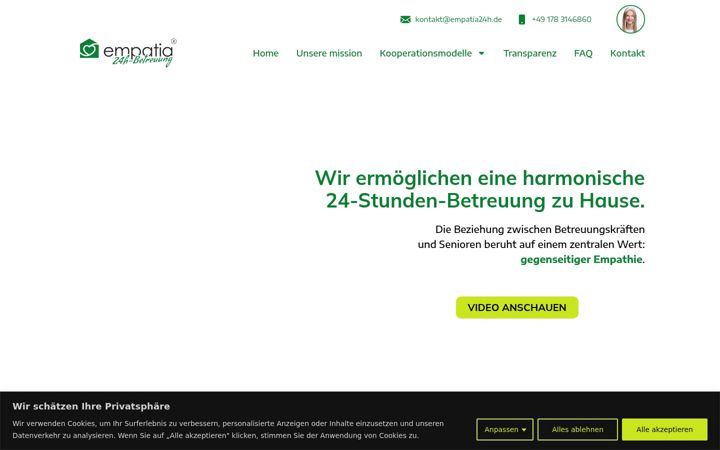 Screenshot of empatia24h.de