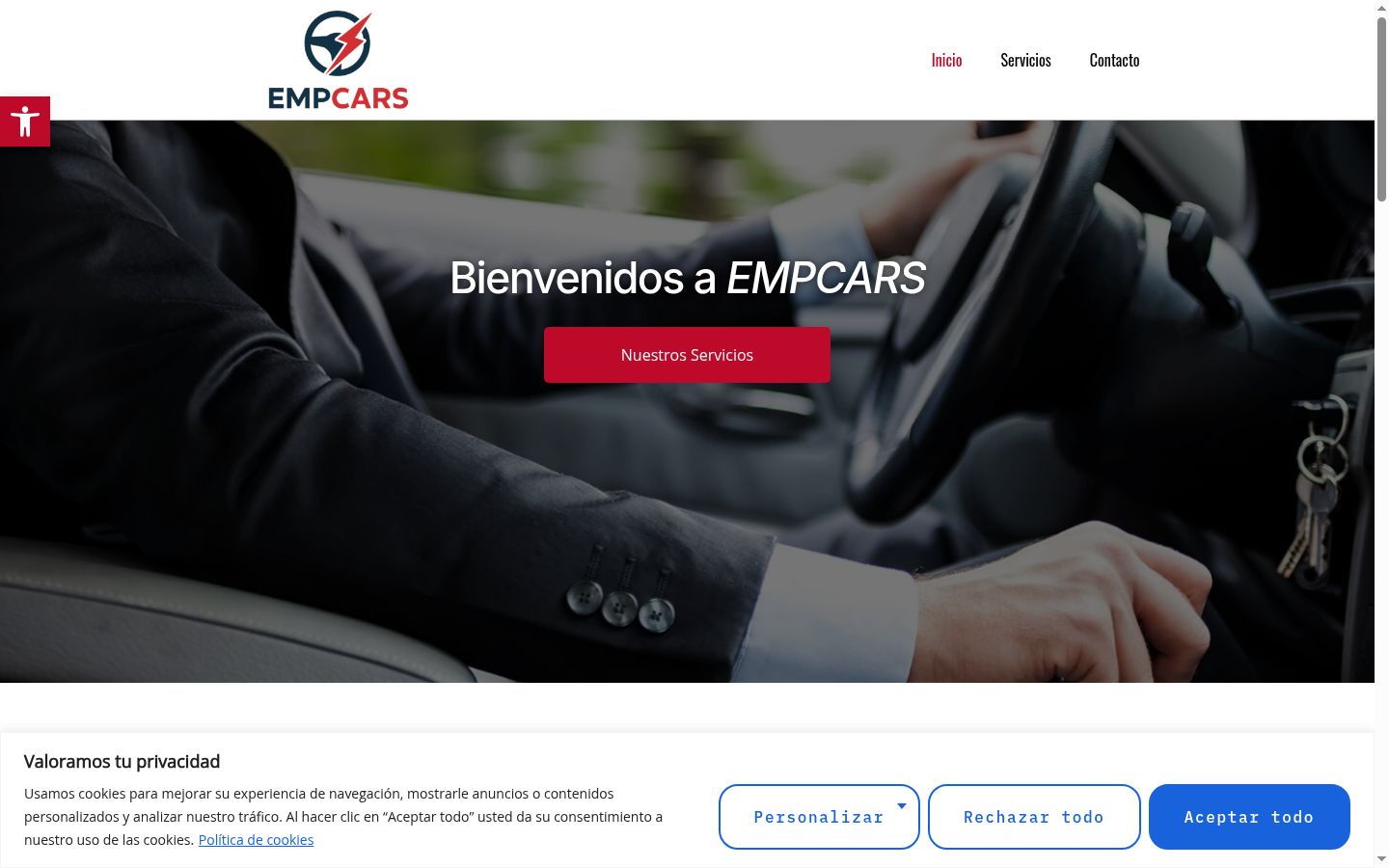 Screenshot del banner di consenso mostrato prima di qualsiasi interazione