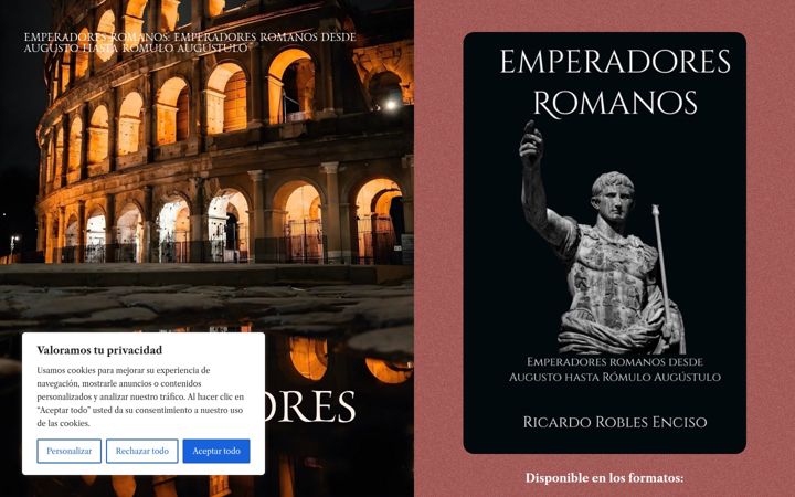 Skærmbillede af emperadoresromanos.es