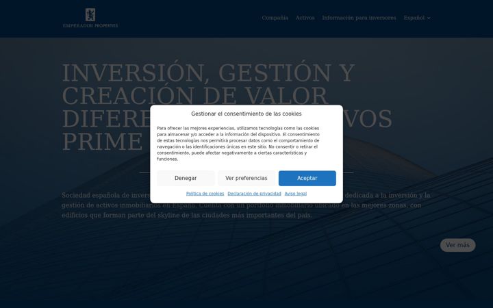 Screenshot of emperadorpropertiessocimi.com