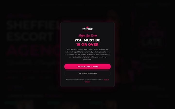 Screenshot of empireescort.co.uk
