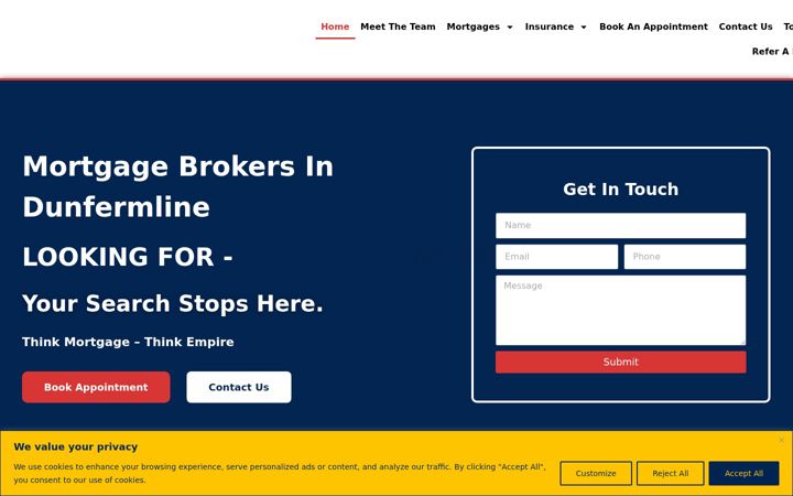 Screenshot stránky empiremortgagesltd.co.uk