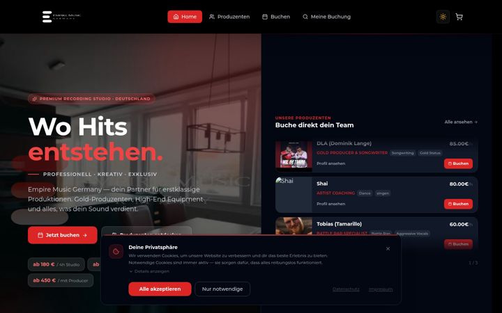 Screenshot of empiremusicgermany.com