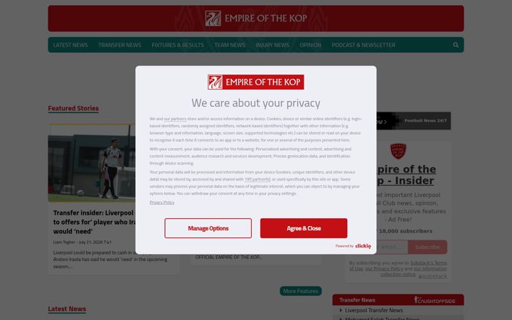 Screenshot of empireofthekop.com