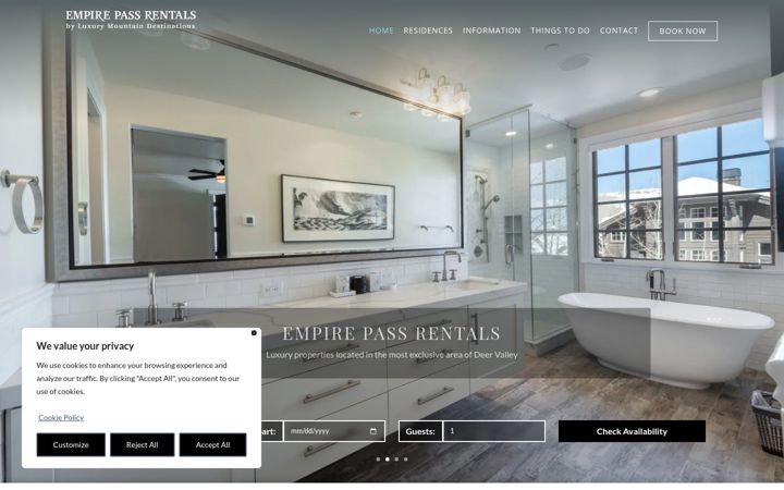 Screenshot of empirepassrentals.com
