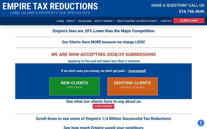 Screenshot of empiretaxreductions.com
