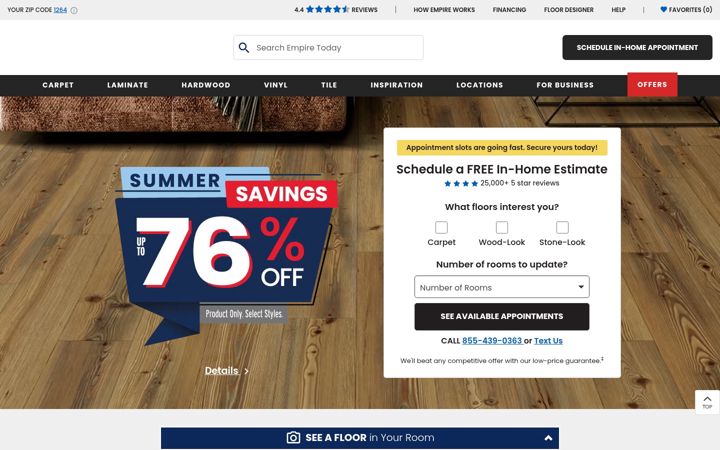 Screenshot of empiretoday.com