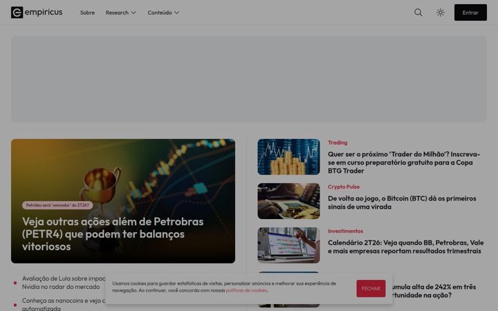 Screenshot of empiricus.com.br