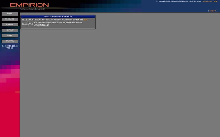 Screenshot of empirion.at