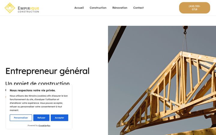 Screenshot of empiriqueconstruction.com