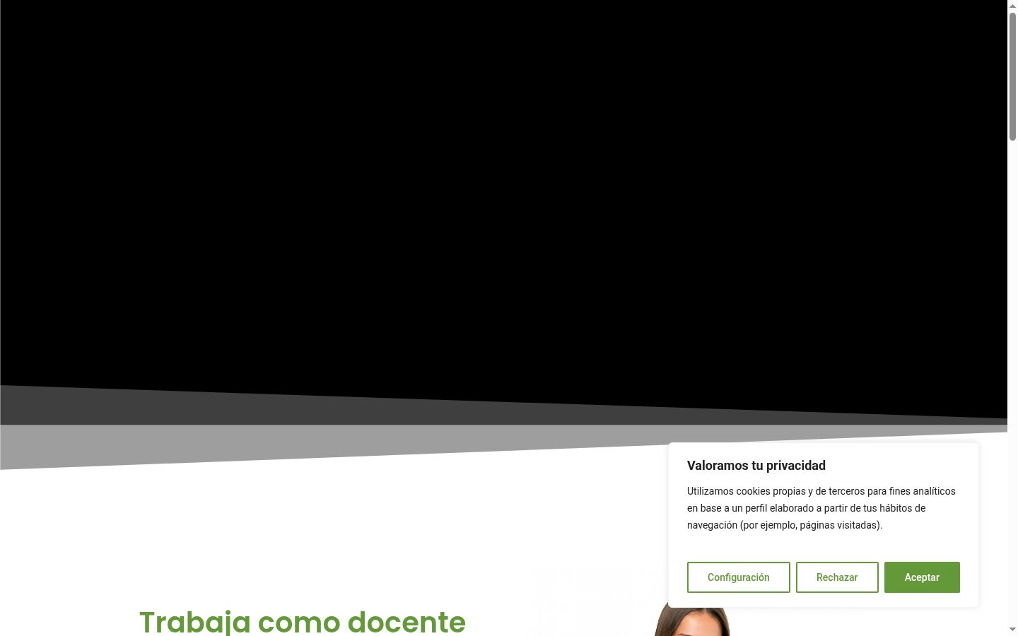 Screenshot del banner di consenso mostrato prima di qualsiasi interazione