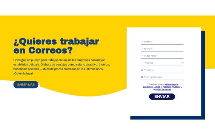 Screenshot of empleosencorreos.com