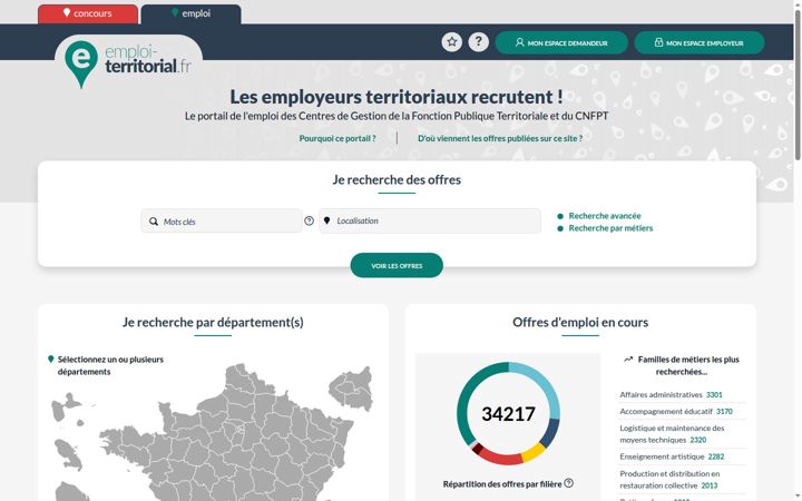 Screenshot of emploi-territorial.fr