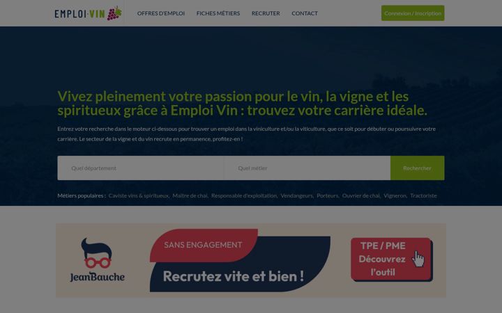 Snímek obrazovky emploi-vin.fr