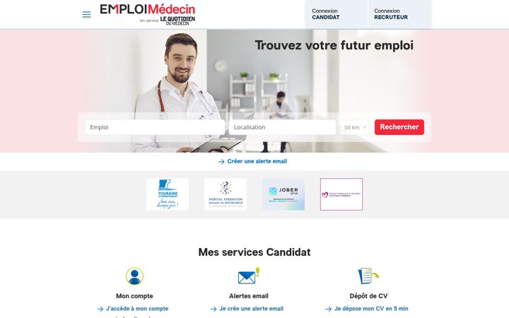 Screenshot of emploimedecin.com