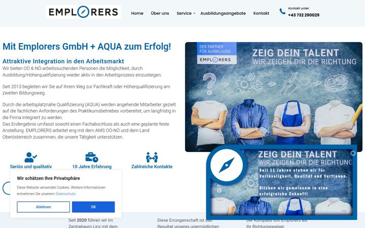 Screenshot of emplorers.at