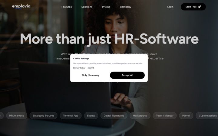 Screenshot of emplovia-hr.com